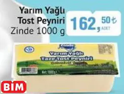 ZİNDE YARIM YAĞLI TOST PEYNİRİ